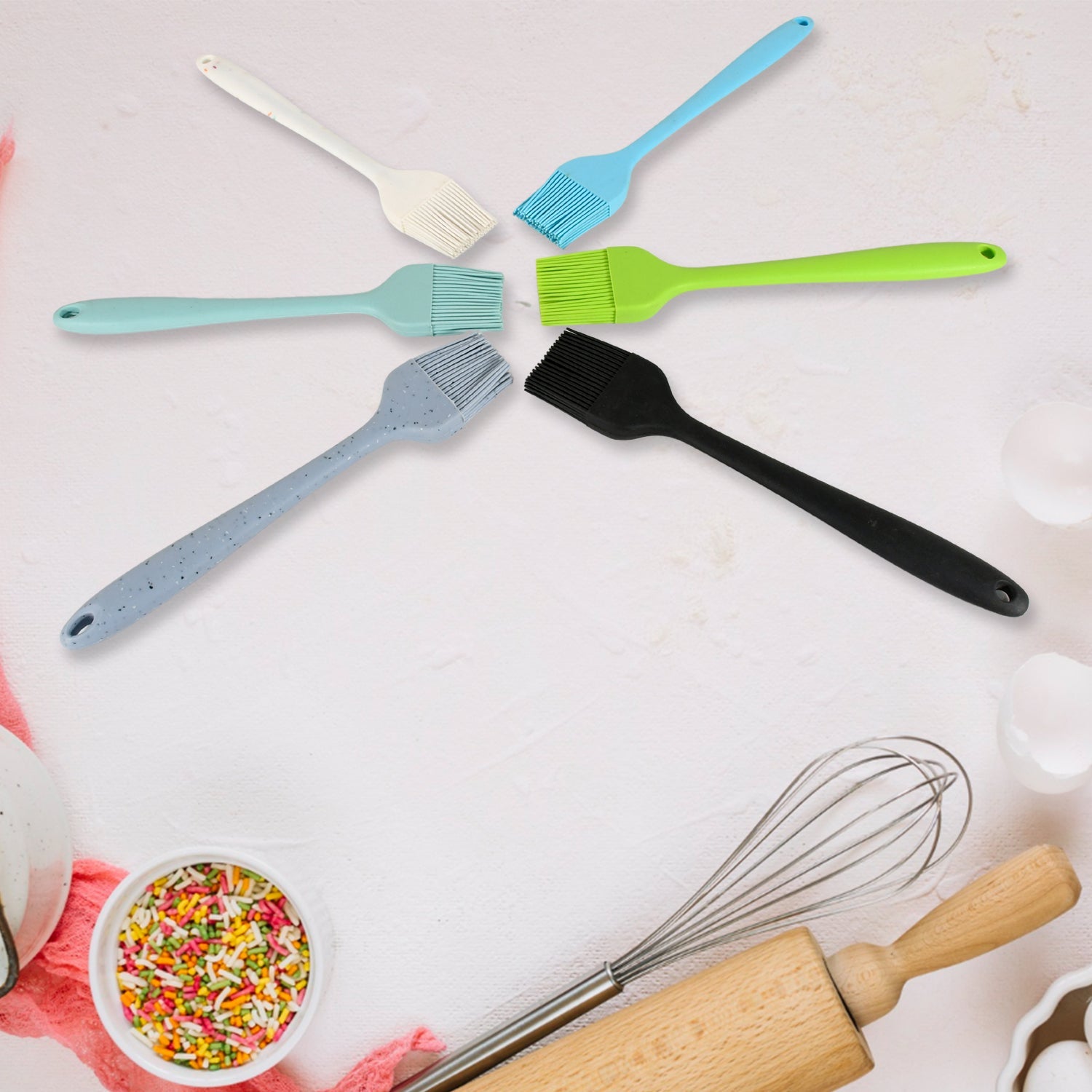 Multipurpose Silicone Spoon, Silicone Basting Spoon Non-Stick Kitchen Utensils Household Gadgets Heat-Resistant Non Stick Spoons Kitchen Cookware Items For Cooking and Baking (6 Pcs Set) Multipurpose Silicone Spoon, Silicone Basting Spoon Non-Stick Kitchen Utensils Household Gadgets Heat-Resistant Non Stick Spoons Kitchen Cookware Items For Cooking and Baking (6 Pcs Set)